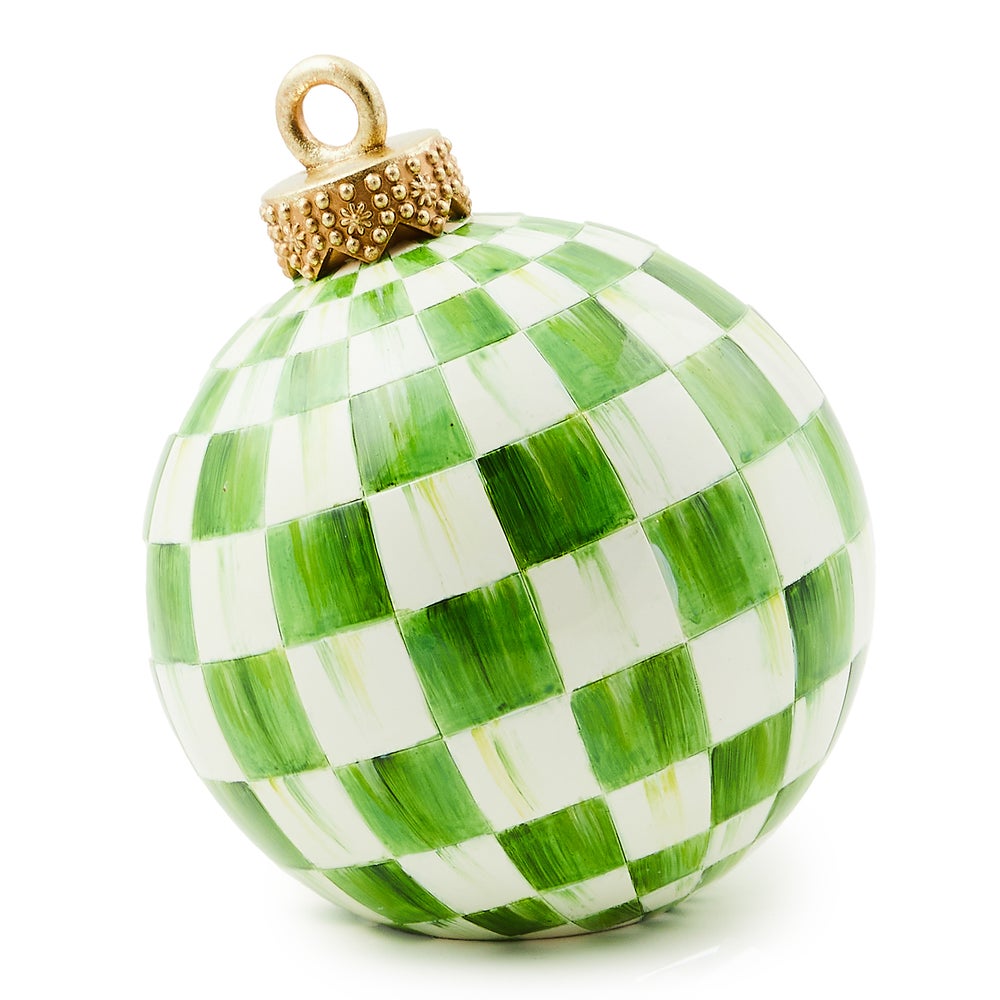 Light Green Check Tabletop Ornament mackenzie-childs Panama imagen 1