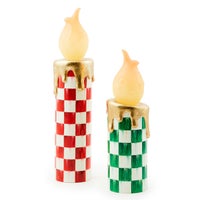 Cozy Christmas Illuminated Green Check Melting Candle