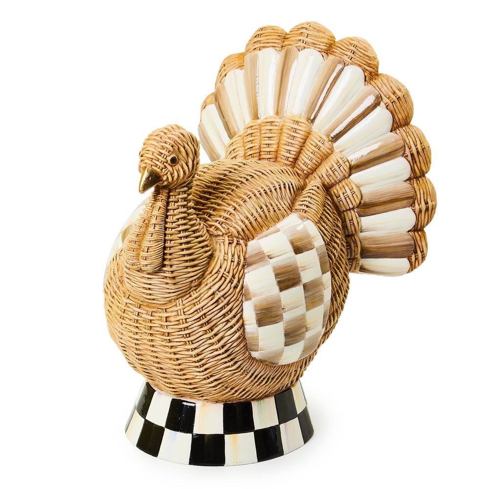 Autumnology Check Basket Weave Turkey Figurine mackenzie-childs Panama imagen 1