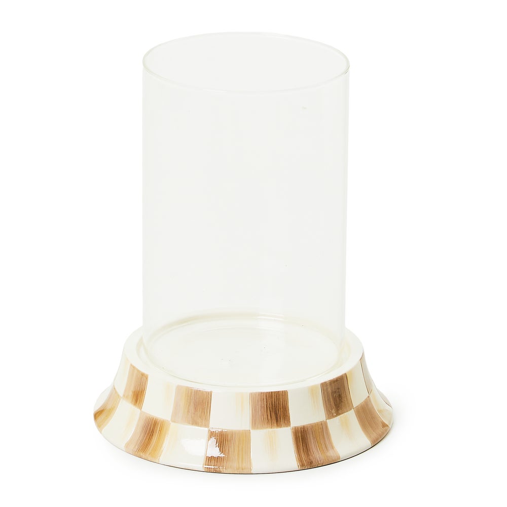 Mocha Check Pillar Glass Candle Holder mackenzie-childs Panama imagen 1