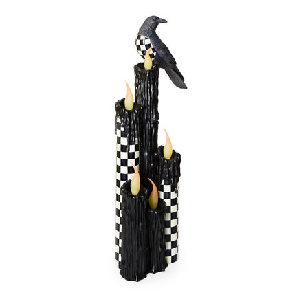 Courtly Check Jumbo Melting Candle Cluster With Crow