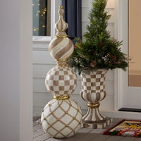 Mocha Check Outdoor Trophy Topiary