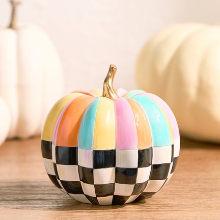 Cotton Candy Mini Check & Stripe Pumpkin