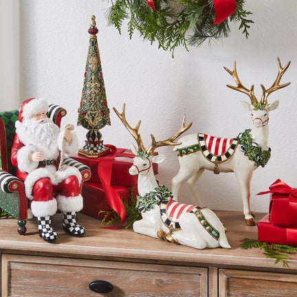 Peppermint Sitting & Standing Deer, Set of 2