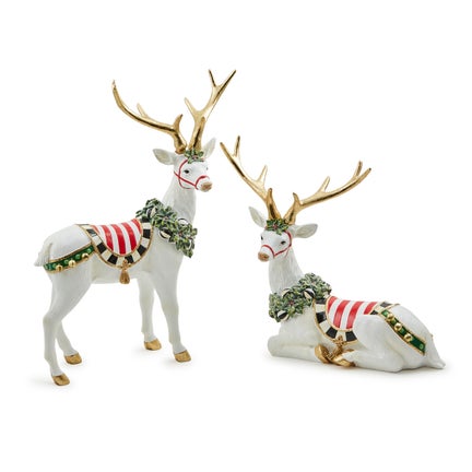 Peppermint Sitting & Standing Deer, Set of 2