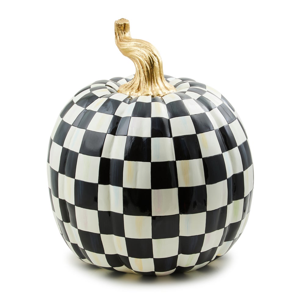 Courtly Check Glossy Pumpkin - Large mackenzie-childs Panama imagen 1 Courtly Check Glossy Pumpkin - Large mackenzie-childs Panama imagen 1