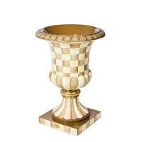Mocha Check Pedestal Urn
