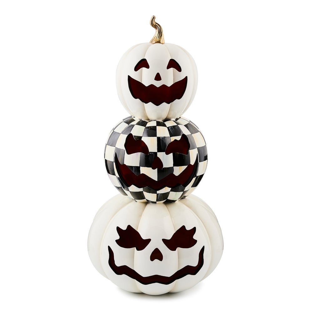 Courtly Check Stacked Illuminated Pumpkins mackenzie-childs Panama imagen 1