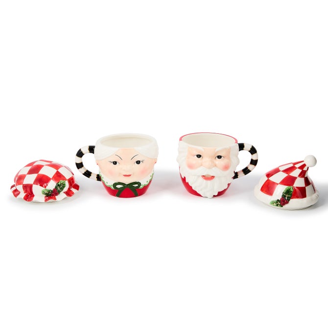 Check It Out Mr. & Mrs. Claus Mugs, Set of 2 image number 1