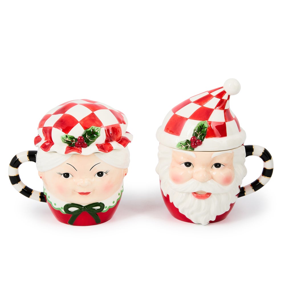 Check It Out Mr. & Mrs. Claus Mugs, Set of 2 mackenzie-childs Panama imagen 1