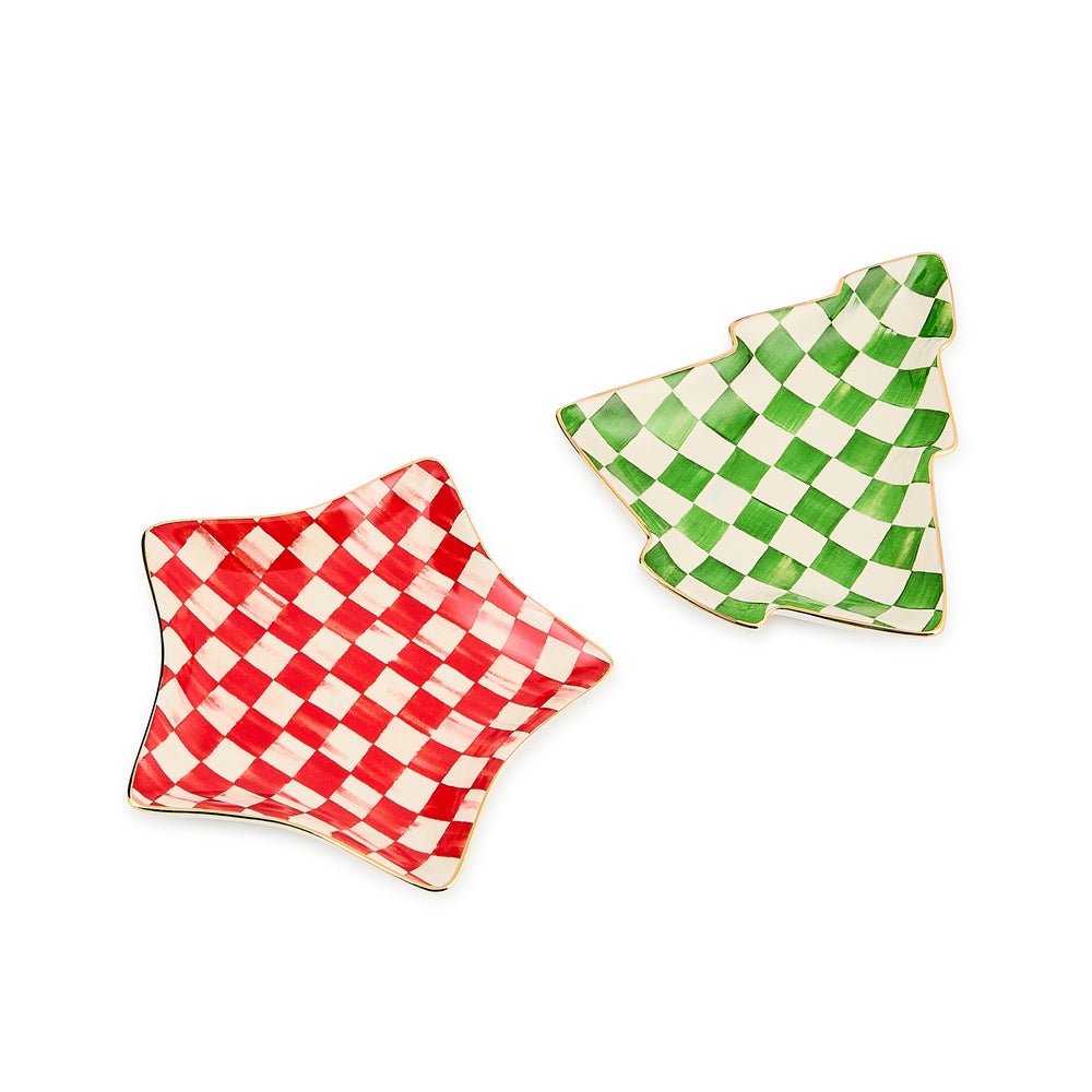 Check It Out Star & Tree Trinket Trays, Set of 2 mackenzie-childs Panama imagen 1 Check It Out Star & Tree Trinket Trays, Set of 2 mackenzie-childs Panama imagen 1