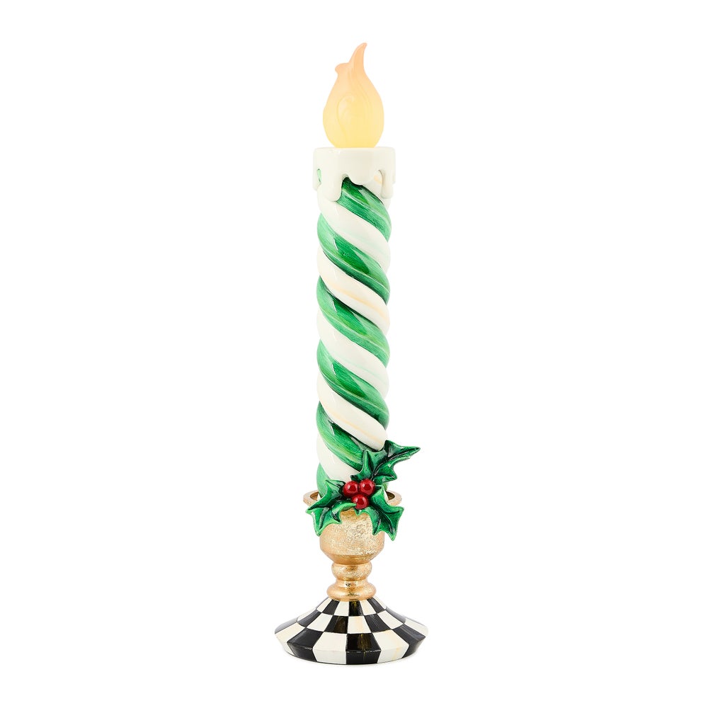 Check It Out Green Illuminated Retro Candle mackenzie-childs Panama imagen 1