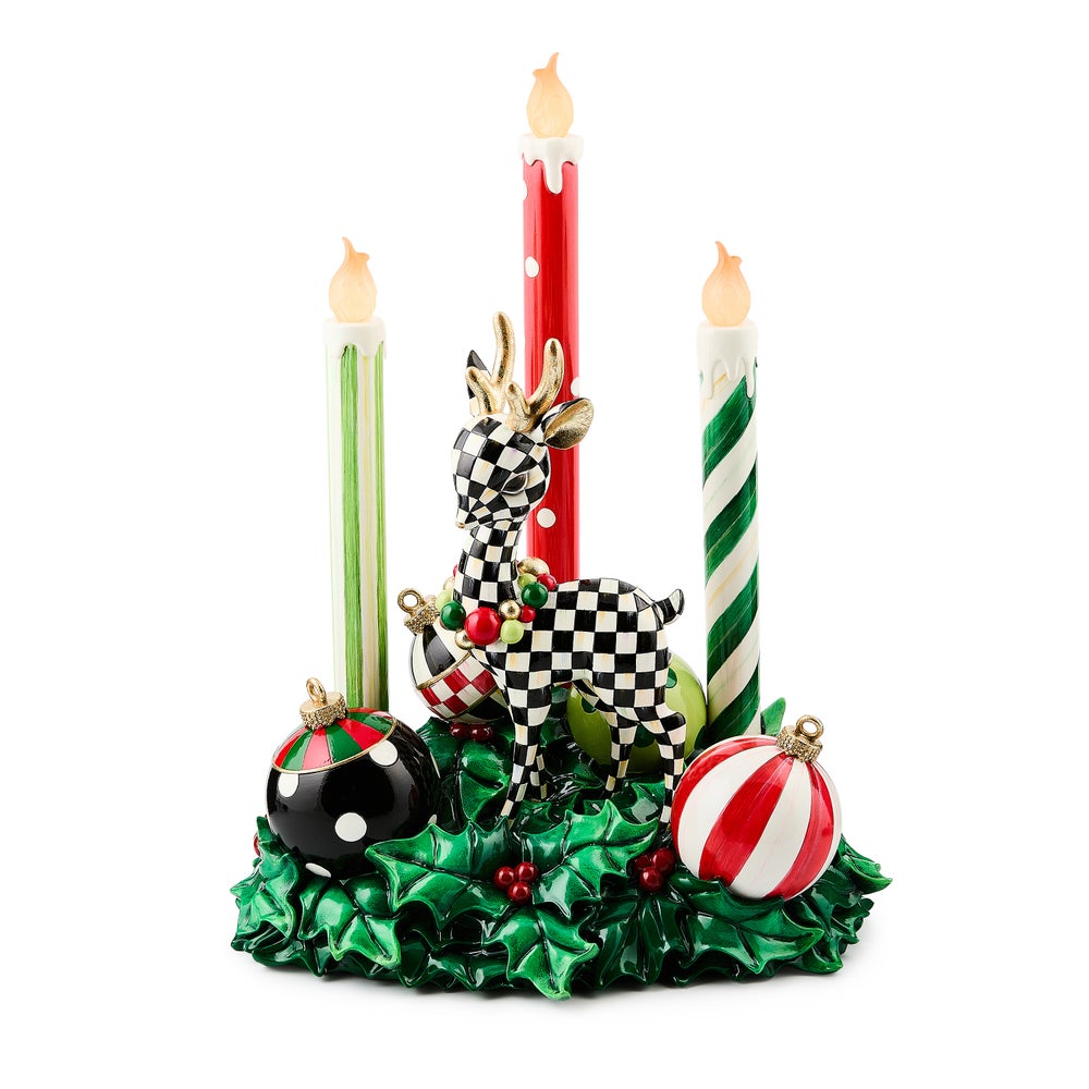 Check It Out Illuminated Deer & Candle Centerpiece mackenzie-childs Panama imagen 1