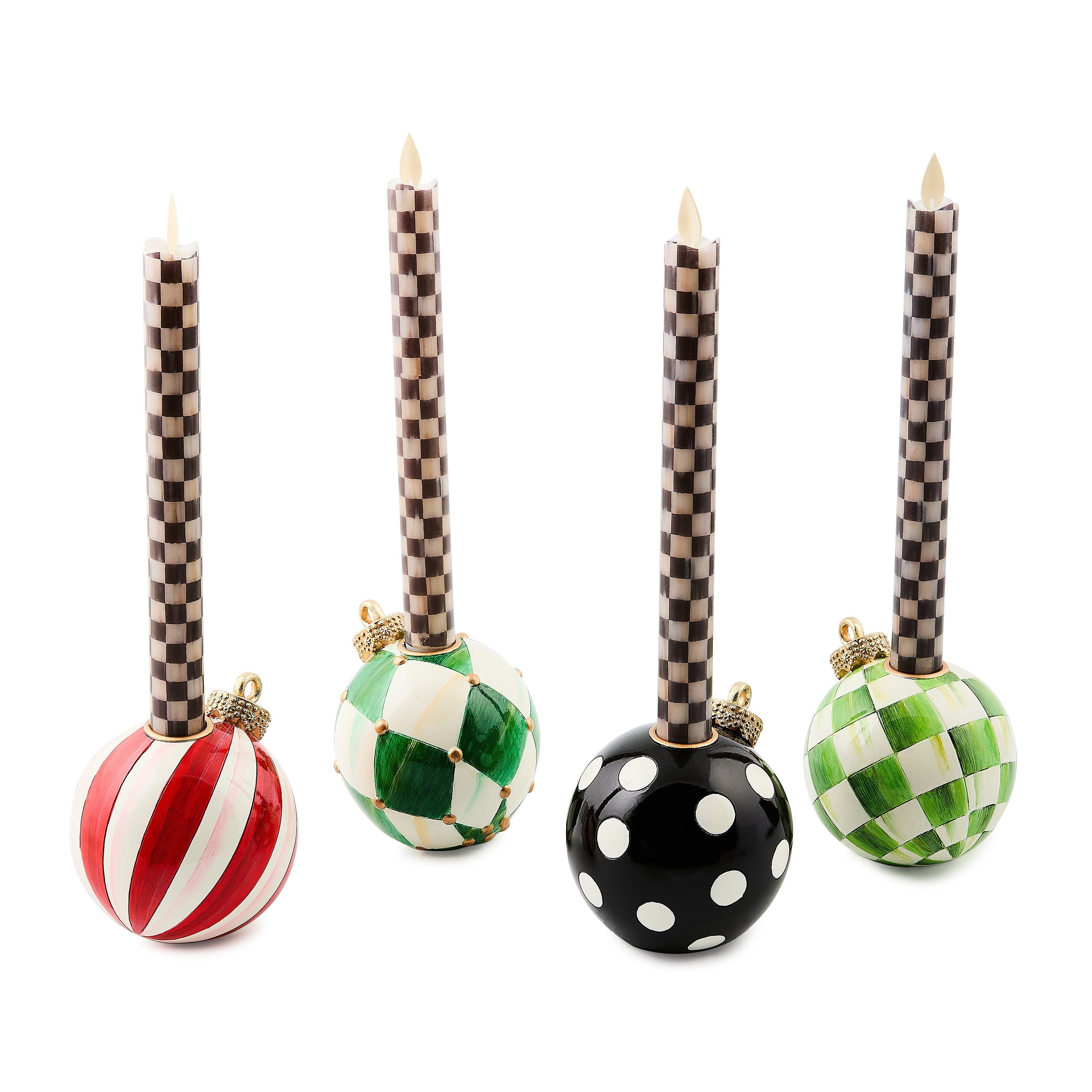 MacKenzie-Childs Check It Out Ornament Candle Holders - Thumbnail 2