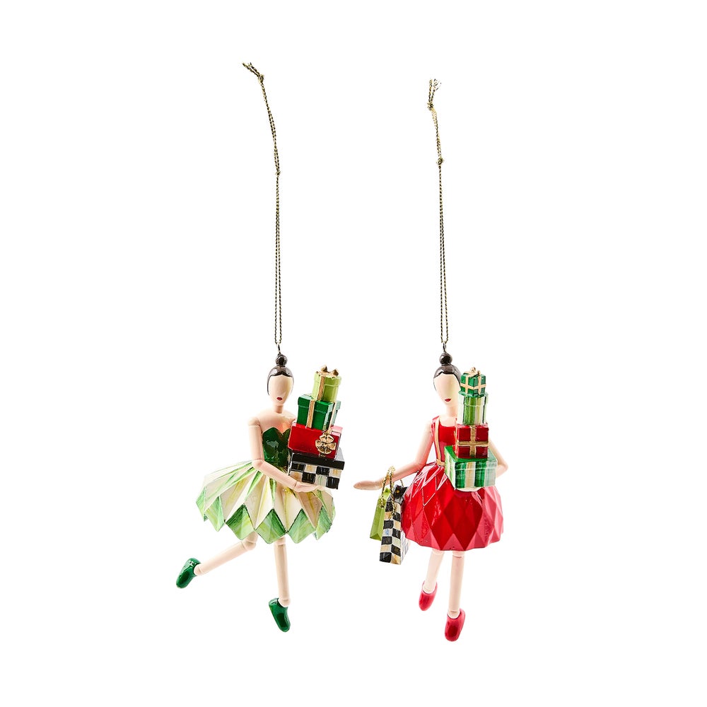Check It Out Shopper Lady Ornaments, Set of 2 mackenzie-childs Panama imagen 1