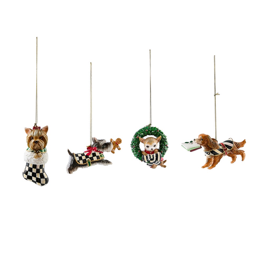 Check It Out Dog Ornaments, Set of 4 mackenzie-childs Panama imagen 1
