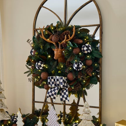 Farmhouse Deer Illuminated 26" Wreath
