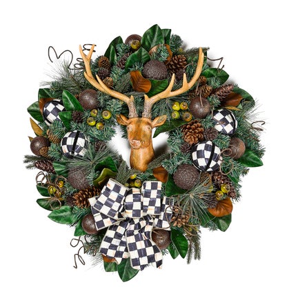 Farmhouse Deer Illuminated 26" Wreath