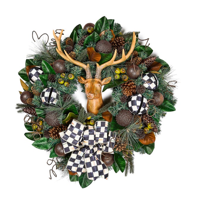 Farmhouse Deer Illuminated 26" Wreath image number 0