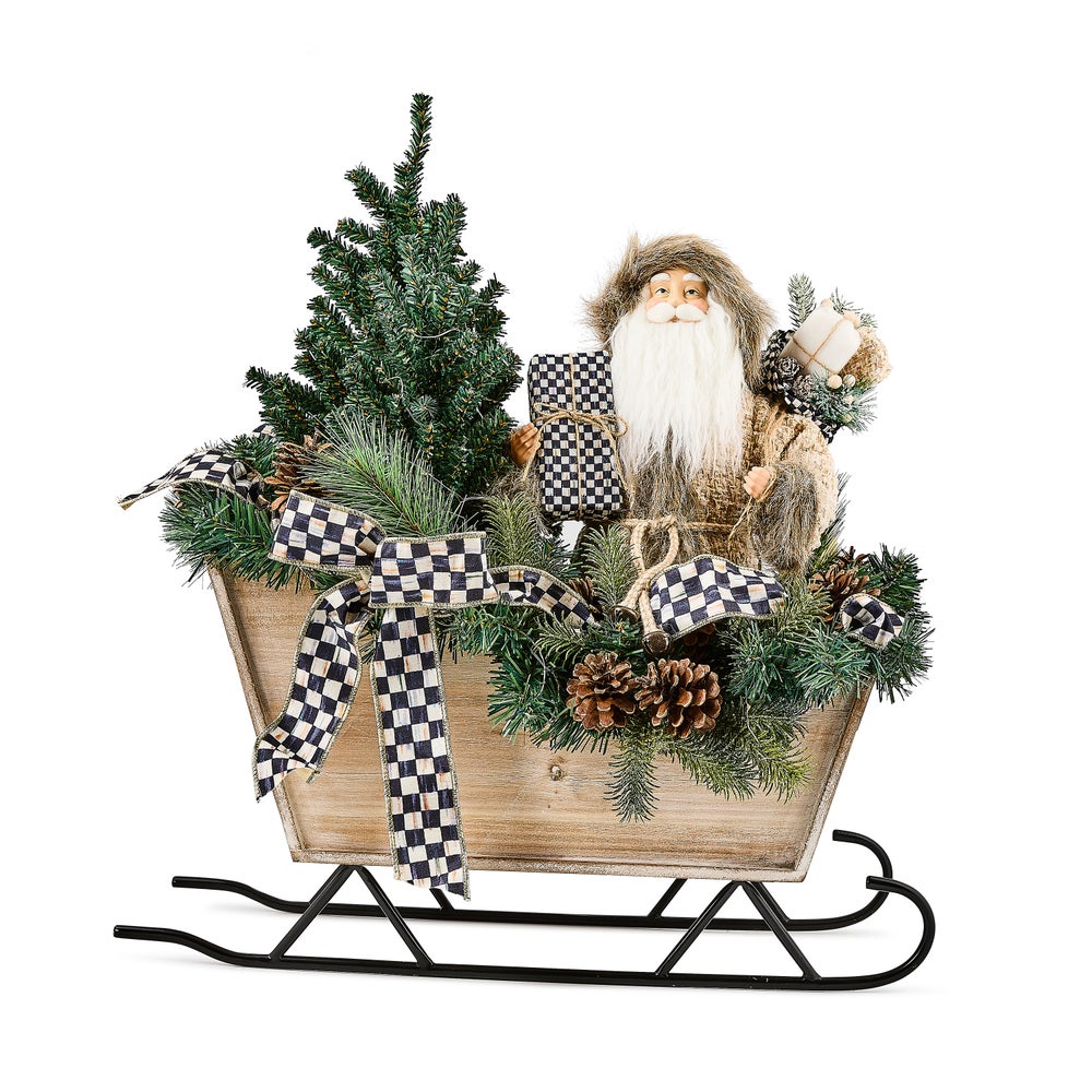 Farmhouse Illuminated Santa in Sleigh mackenzie-childs Panama imagen 1