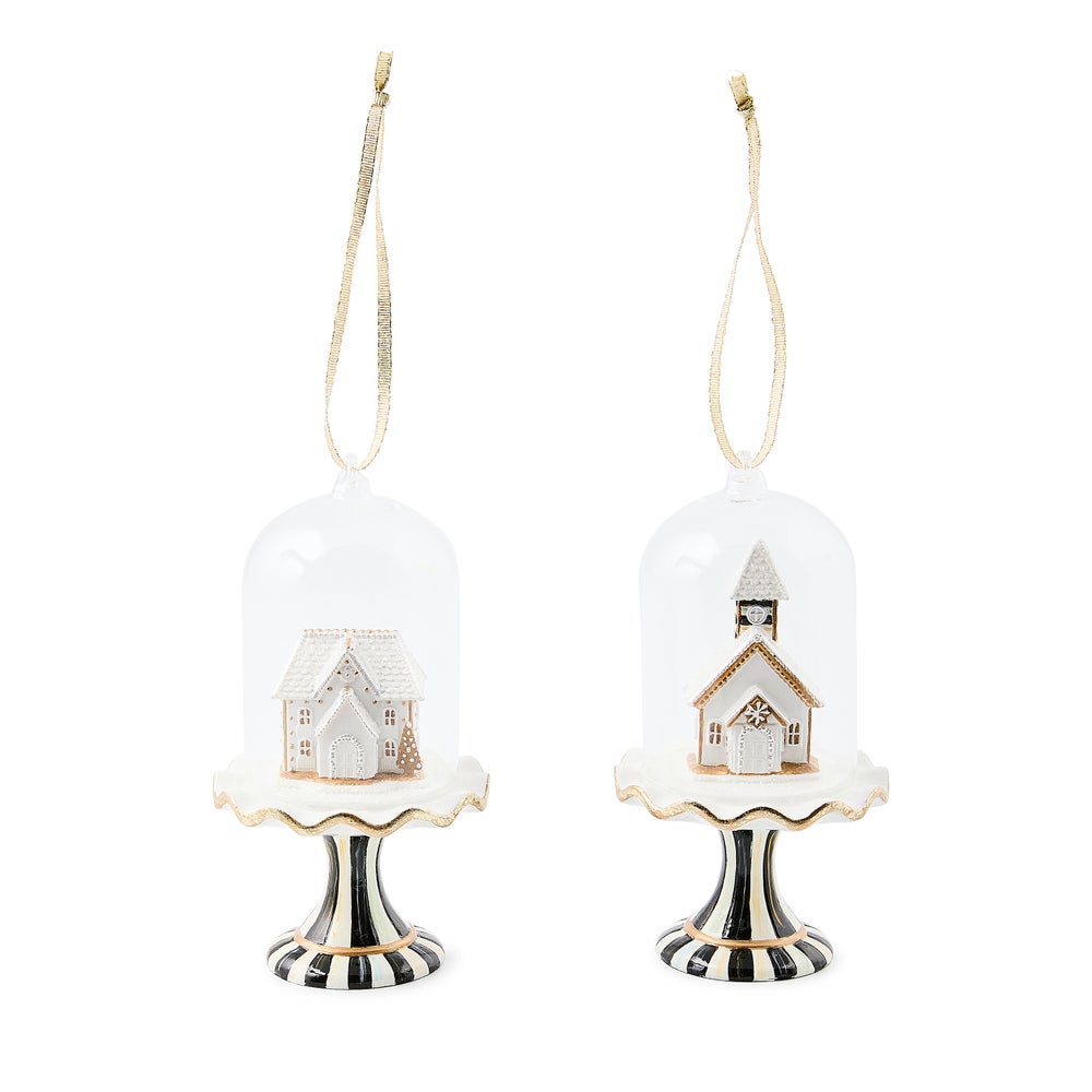Gingerbread Cloche Ornaments, Set of 2 mackenzie-childs Panama imagen 1 Gingerbread Cloche Ornaments, Set of 2 mackenzie-childs Panama imagen 1