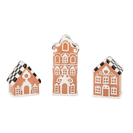 Gingerbread Village Candle Holders, Set of 3
