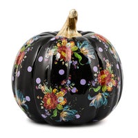 Black Flower Market Medium Pumpkin