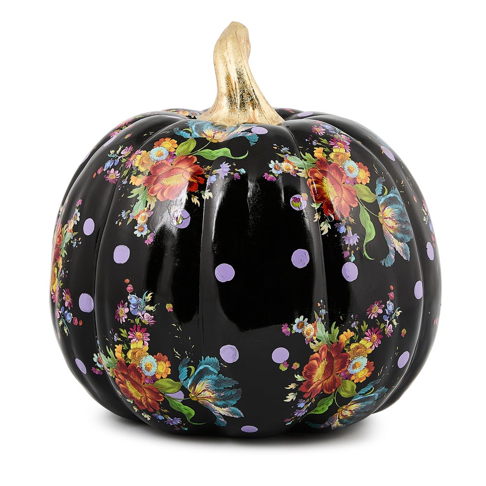 Black Flower Market Medium Pumpkin mackenzie-childs Panama imagen 1 Black Flower Market Medium Pumpkin mackenzie-childs Panama imagen 1