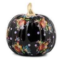 Black Flower Market Medium Pumpkin