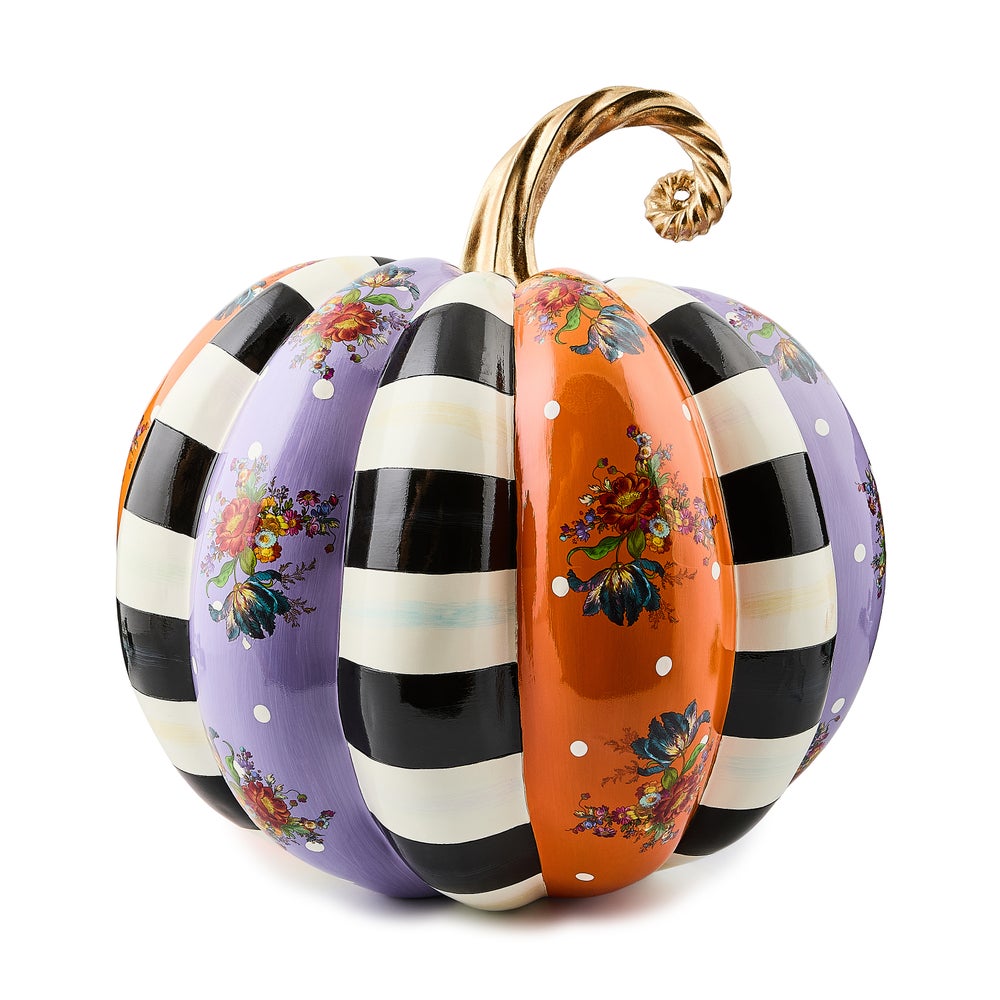 Violet Patchwork Extra Large Pumpkin mackenzie-childs Panama imagen 1 Violet Patchwork Extra Large Pumpkin mackenzie-childs Panama imagen 1
