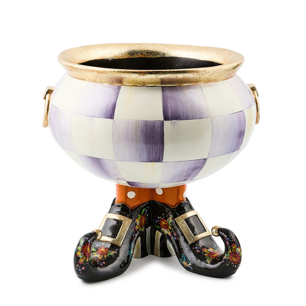 Halloween Fergal Violet Check Cauldron mackenzie-childs Panama imagen 1 Halloween Fergal Violet Check Cauldron mackenzie-childs Panama imagen 1
