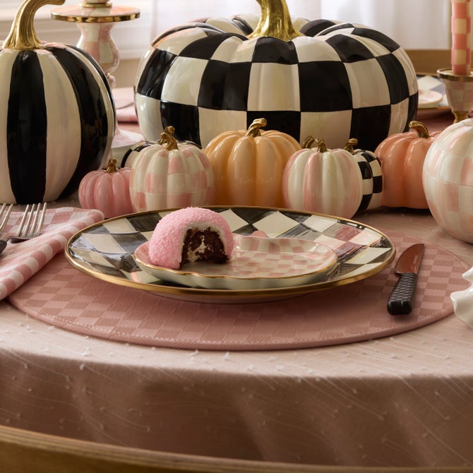 Rosy Check Pumpkin Ceramic Dessert Plates, Set of 4 image number 3