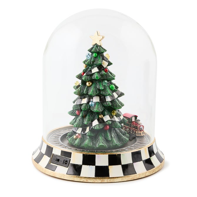 Christmas Tree Train Music Box Cloche image number 1