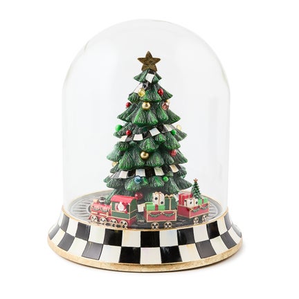 Christmas Tree Train Music Box Cloche