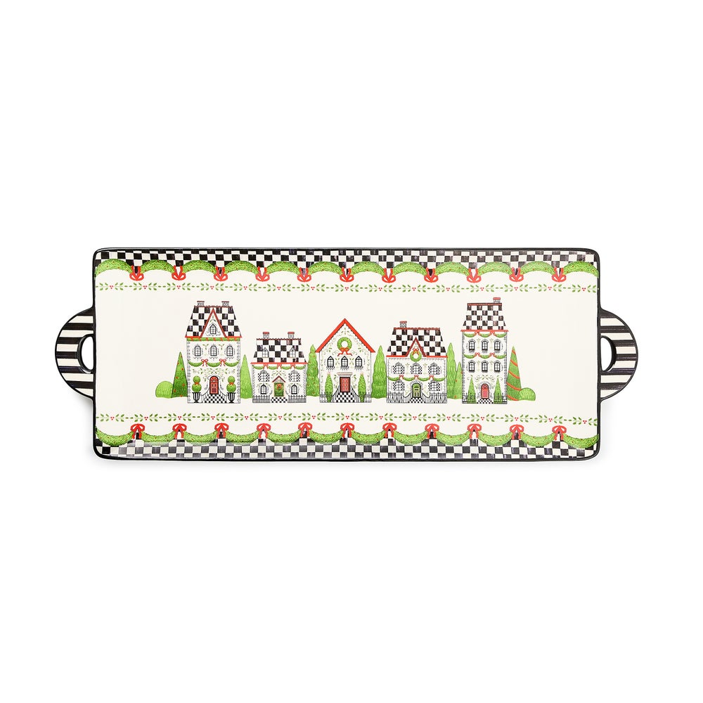 Holly Village Ceramic Rectangular Platter mackenzie-childs Panama imagen 1 Holly Village Ceramic Rectangular Platter mackenzie-childs Panama imagen 1