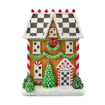 Holly Village Illuminated Gingerbread House