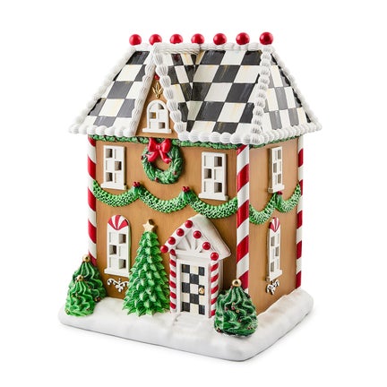 Holly Village Illuminated Gingerbread House