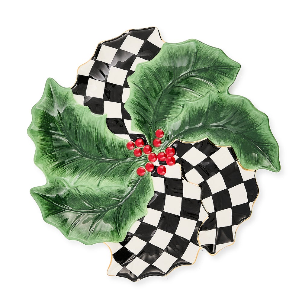 Holly Leaf Ceramic Serving Platter mackenzie-childs Panama imagen 1