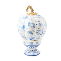 Royal Autumn Toile Tall Pedestal Pumpkin