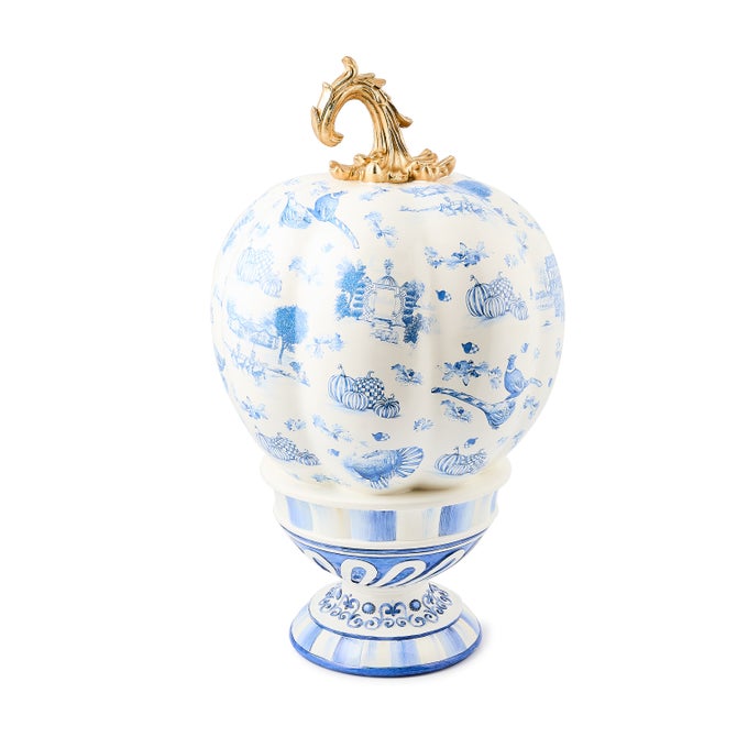 Royal Autumn Toile Tall Pedestal Pumpkin image number 2