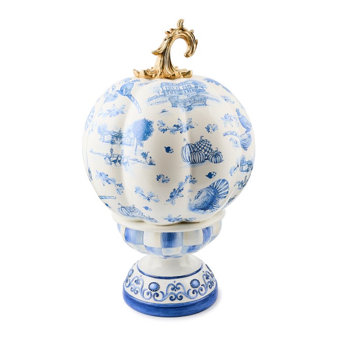 Royal Autumn Toile Short Pedestal Pumpkin image number 2