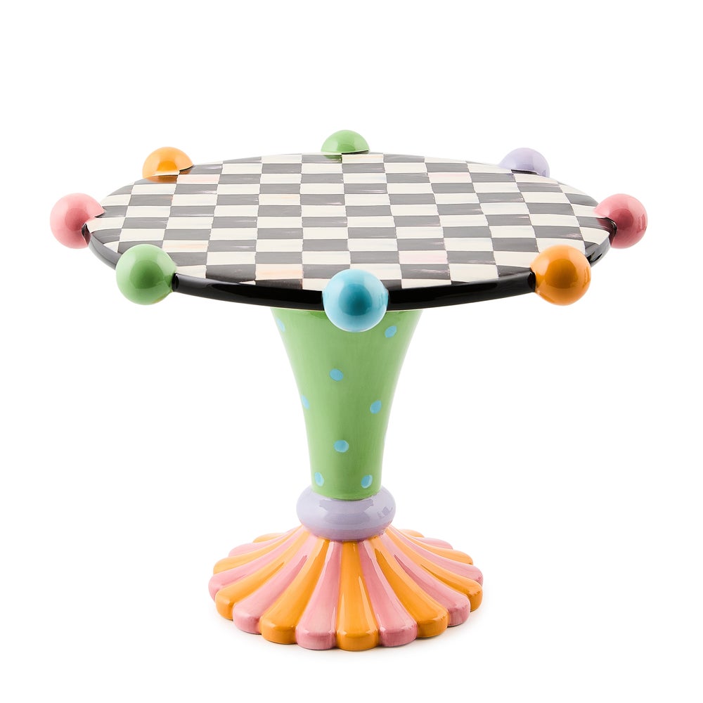 Trick or Treat Ceramic Pedestal Platter mackenzie-childs Panama imagen 1