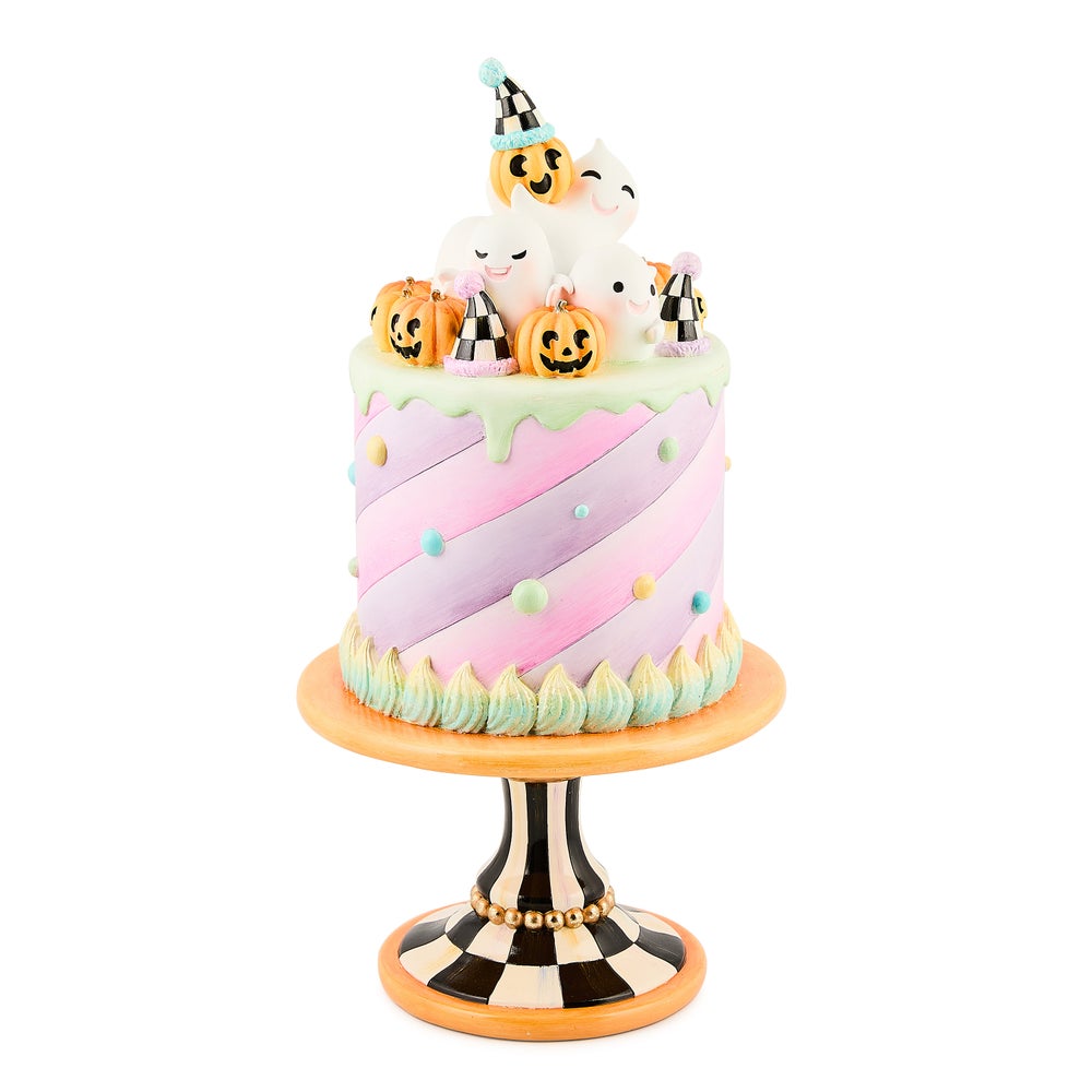 Trick or Treat Cake on Pedestal mackenzie-childs Panama imagen 1 Trick or Treat Cake on Pedestal mackenzie-childs Panama imagen 1