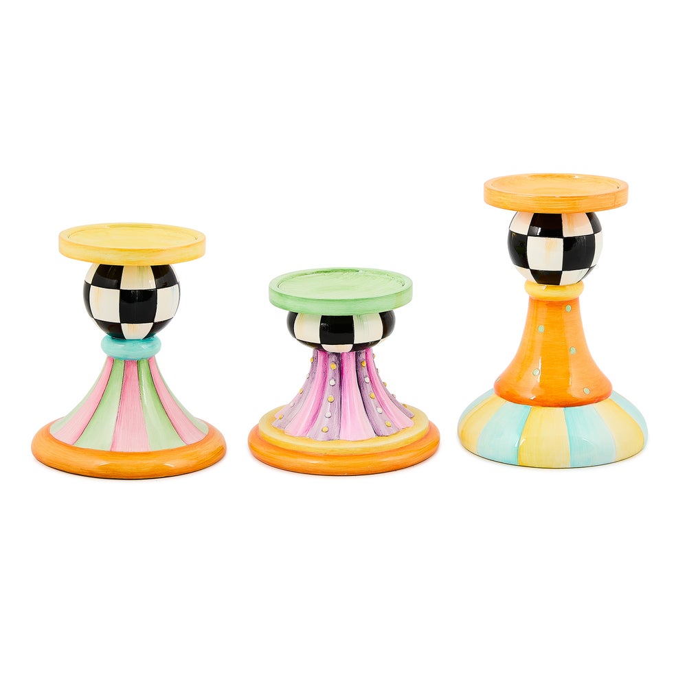 Trick or Treat Pillar Candle Holders, Set of 3 mackenzie-childs Panama imagen 1