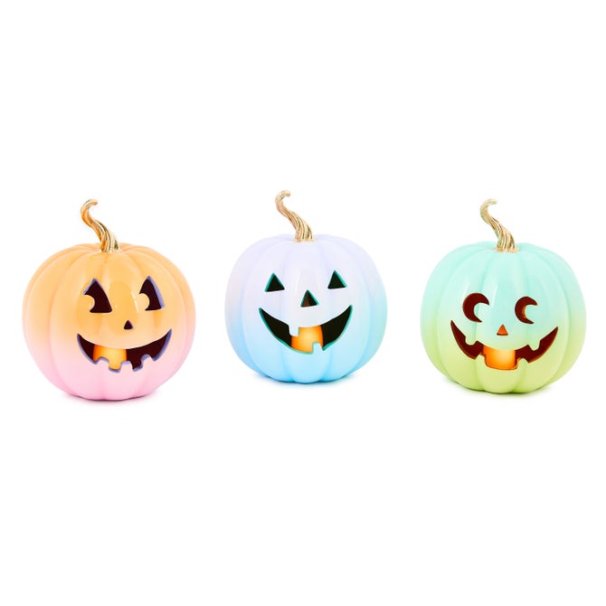 Trick or Treat Illuminated Jack O' Lanterns, Set of 3 image number 2