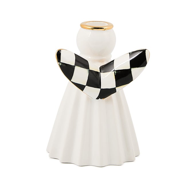 Courtly Noel Short Ceramic Angel Candle Holder image number 1