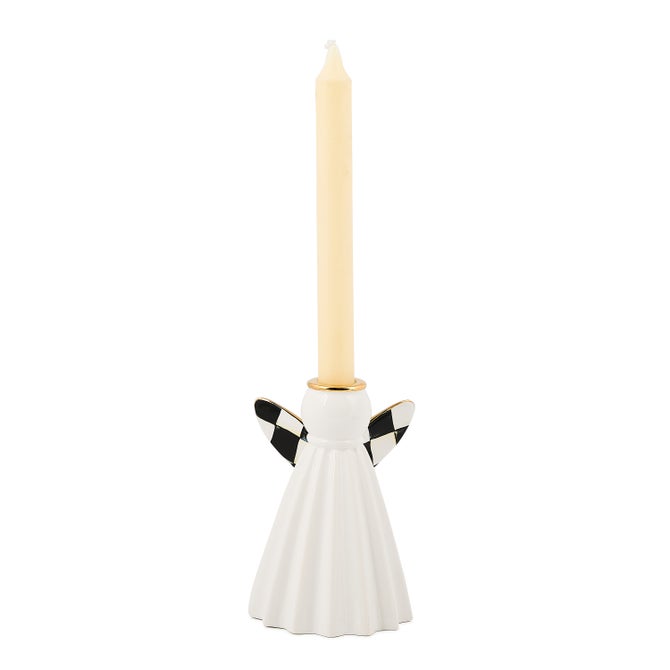 Courtly Noel Short Ceramic Angel Candle Holder image number 2