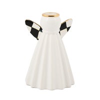Courtly Noel Short Ceramic Angel Candle Holder