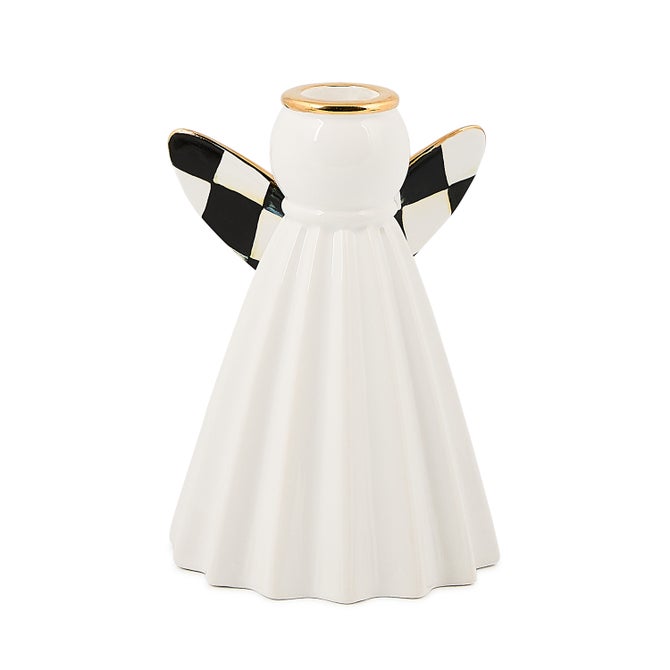 Courtly Noel Short Ceramic Angel Candle Holder image number 0