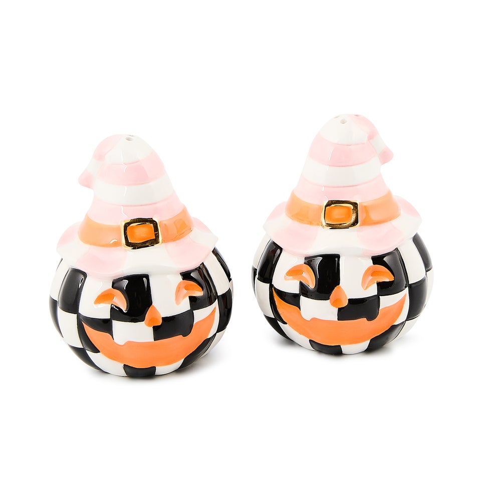 Trick or Treat Happy Jack Salt & Pepper Set mackenzie-childs Panama imagen 1 Trick or Treat Happy Jack Salt & Pepper Set mackenzie-childs Panama imagen 1